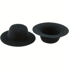 10 Pack Mini Top Hats for Dolls Wide Brim Felt Hats DIY Crafts Doll Accessories