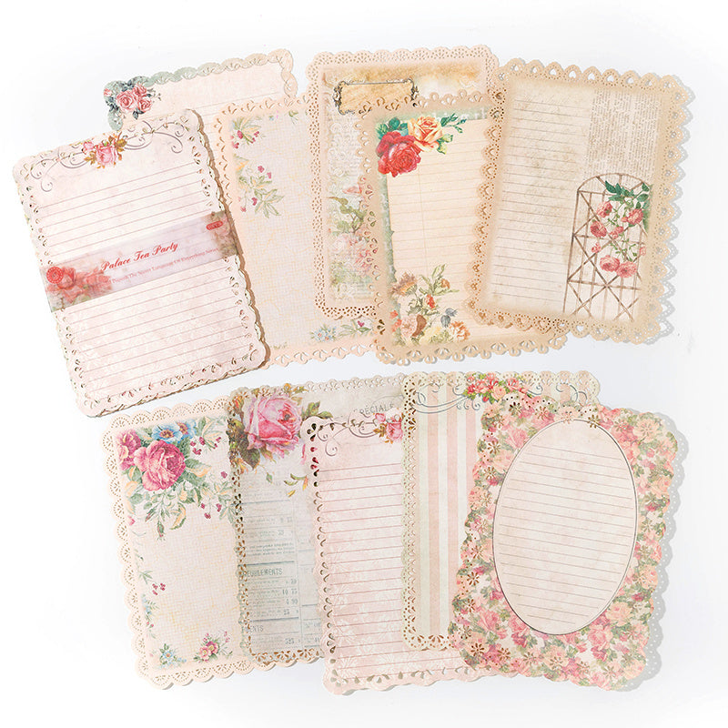 10pcs Retro Lace Journal Decoration Material For Students Teens