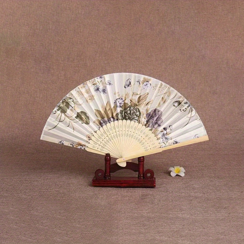 Chinese Style Fan Folding Women's Ancient Style Classic Dance Student Foldin...