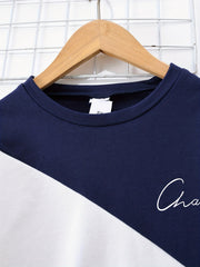 Boys Stylish Block CHANGE Letter Print Sweatshirt