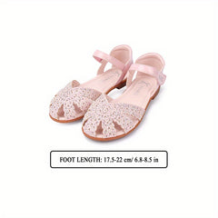 TARANIS Girls Glitter Ankle Strap Sandals With Rhinestone Decor