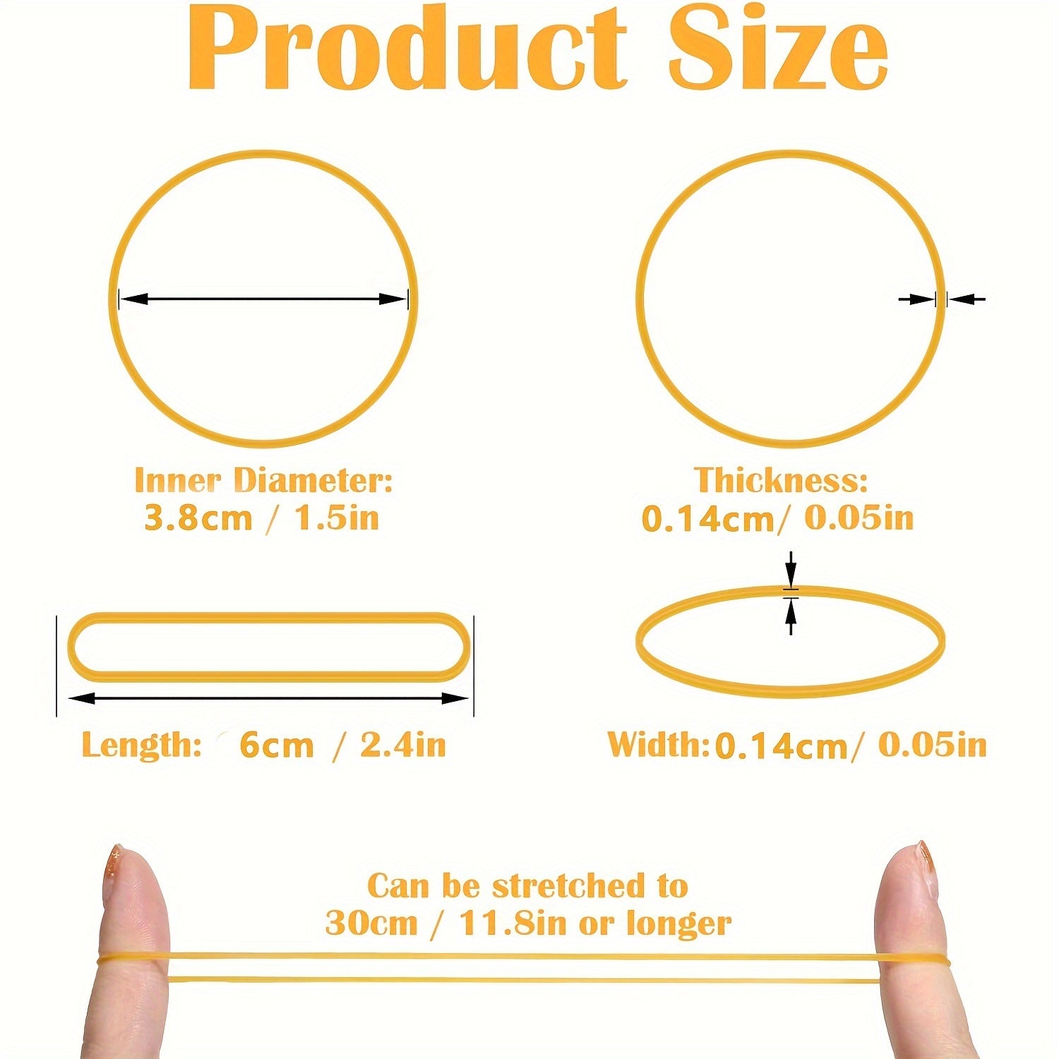 500-1000 Rubber Bands Set, Retractable Bands for Home/Office