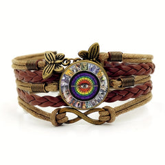 Vintage Butterfly Infinity Symbol Time Gemstone Bracelet
