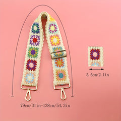 Crochet Flower Purse Straps Replacement Crossbody Strap Women Guitar Strap
