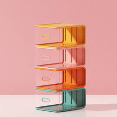 4pcs Candy Rustproof Shoe Box Stackable 21.5 32.5 13 Decorative Shoe Display