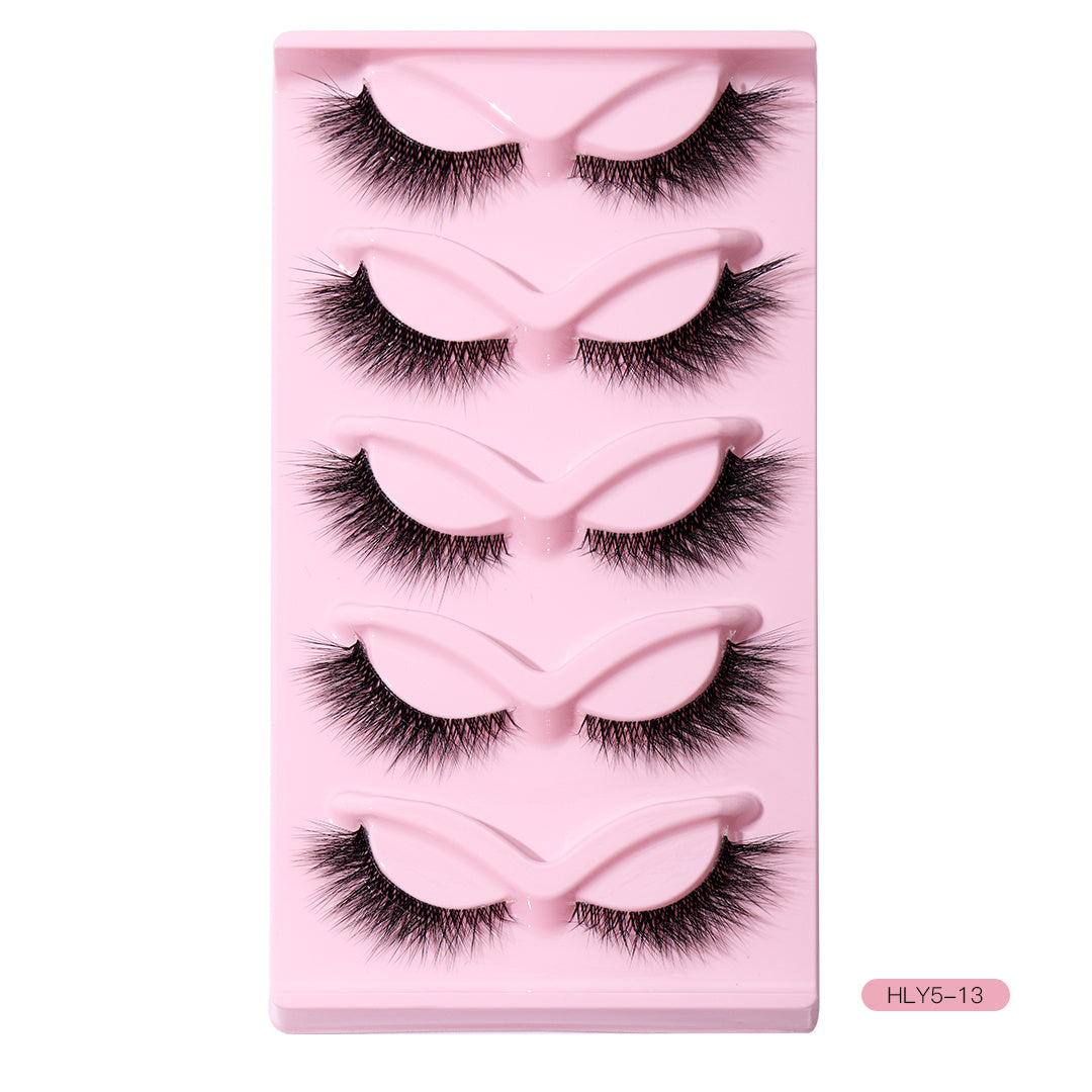 L Curling False Eyelashes 5 Pairs Eye End Lengthening Reusable