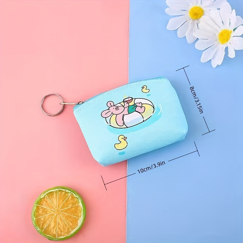 Cartoon Print Zipper Coin Purse Wallet For Kids Birthday