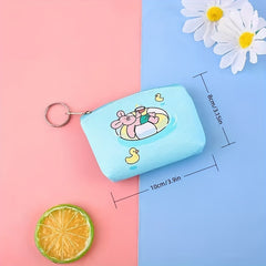 Cartoon Print Zipper Coin Purse Wallet For Kids Birthday