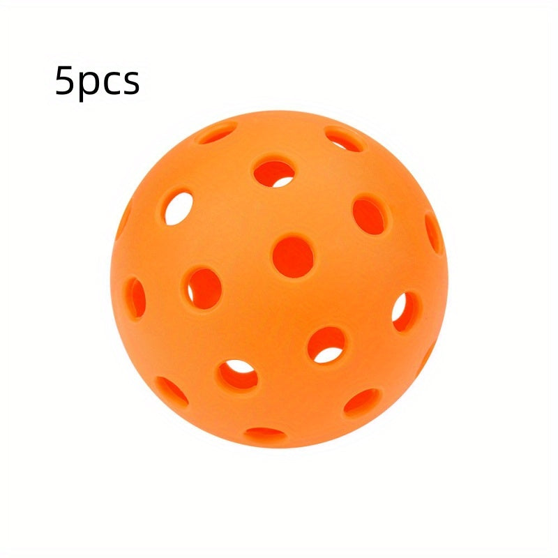 5pcs Plastic Pickleballs With 26 Hole Outdoor Training Equipment