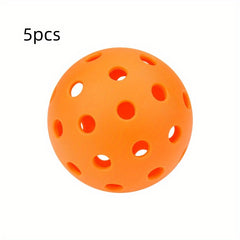 5pcs Plastic Pickleballs With 26 Hole Outdoor Training Equipment