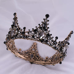 Baroque Crown Bridal Crystal Tiara Crown Gothic Wedding Headpiece Vintage Queen