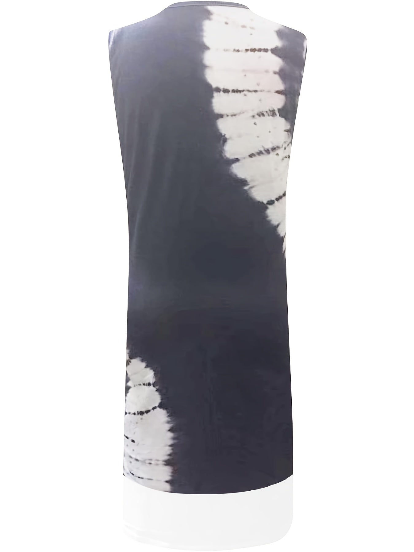 Tie Dye Tank Dress Round Neck Stretch Medium