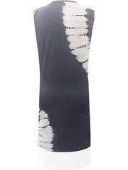 Tie Dye Tank Dress Round Neck Stretch Medium