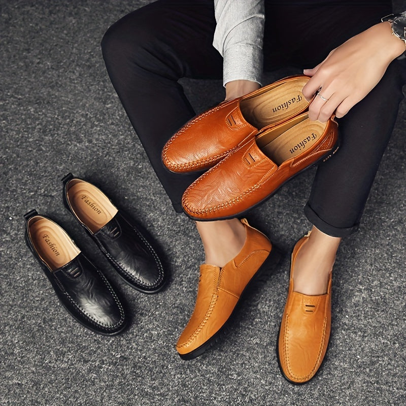 Men's Comfy Moc Toe Loafers Non-Slip Shoes
