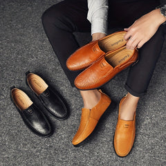 Men's Comfy Moc Toe Loafers Non-Slip Shoes