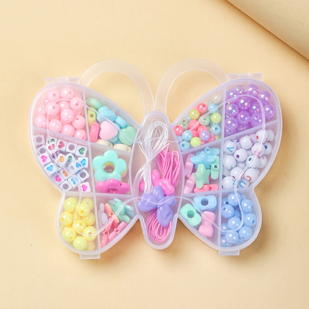 Acrylic Heart Star Flower Plastic Beads Kit DIY Crafts Birthday Gift