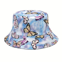 Butterfly Reversible Bucket Hat Tie Dye Sunscreen Fishe