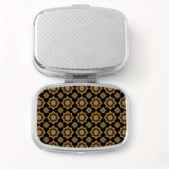 Retro Pattern Printed Medicine Box with Two Compartments
