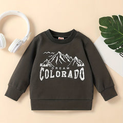 Infant Crew Neck Sweatshirt Letter Print Shirt Tops