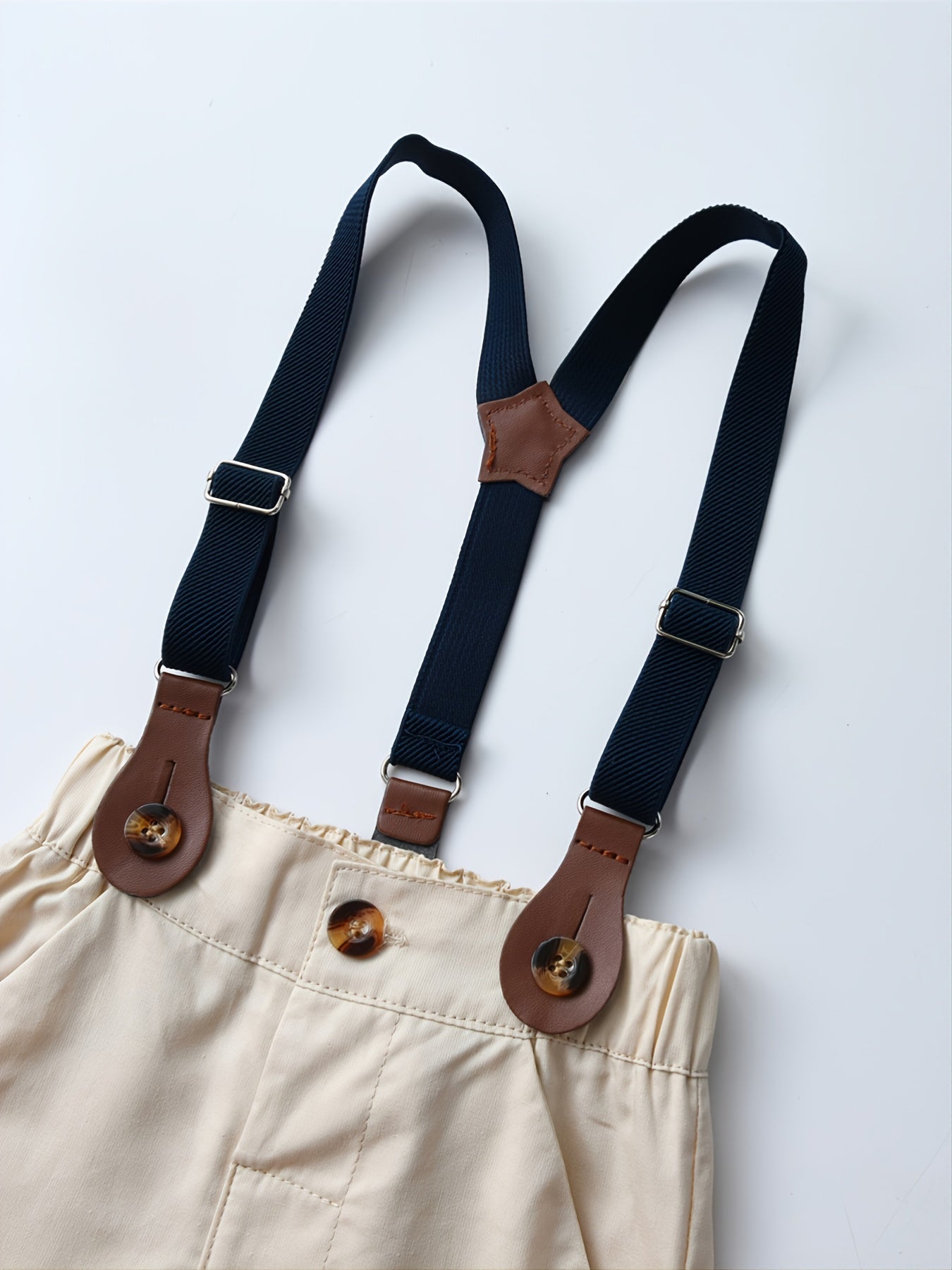 Kids Striped Onesie & Solid Overalls Set