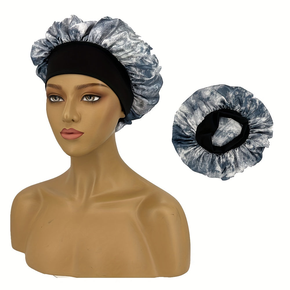 Colorful Print Satin Bonnet Elastic Hair Bonnet