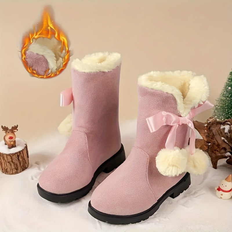 Girl's High Top Snow Boots Lightweight Warm Keeping Outdoor Hiking Plush Comfort