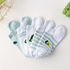 Avocado Print Socks & Lightweight Low Cut Ankle Socks Women's Stockings