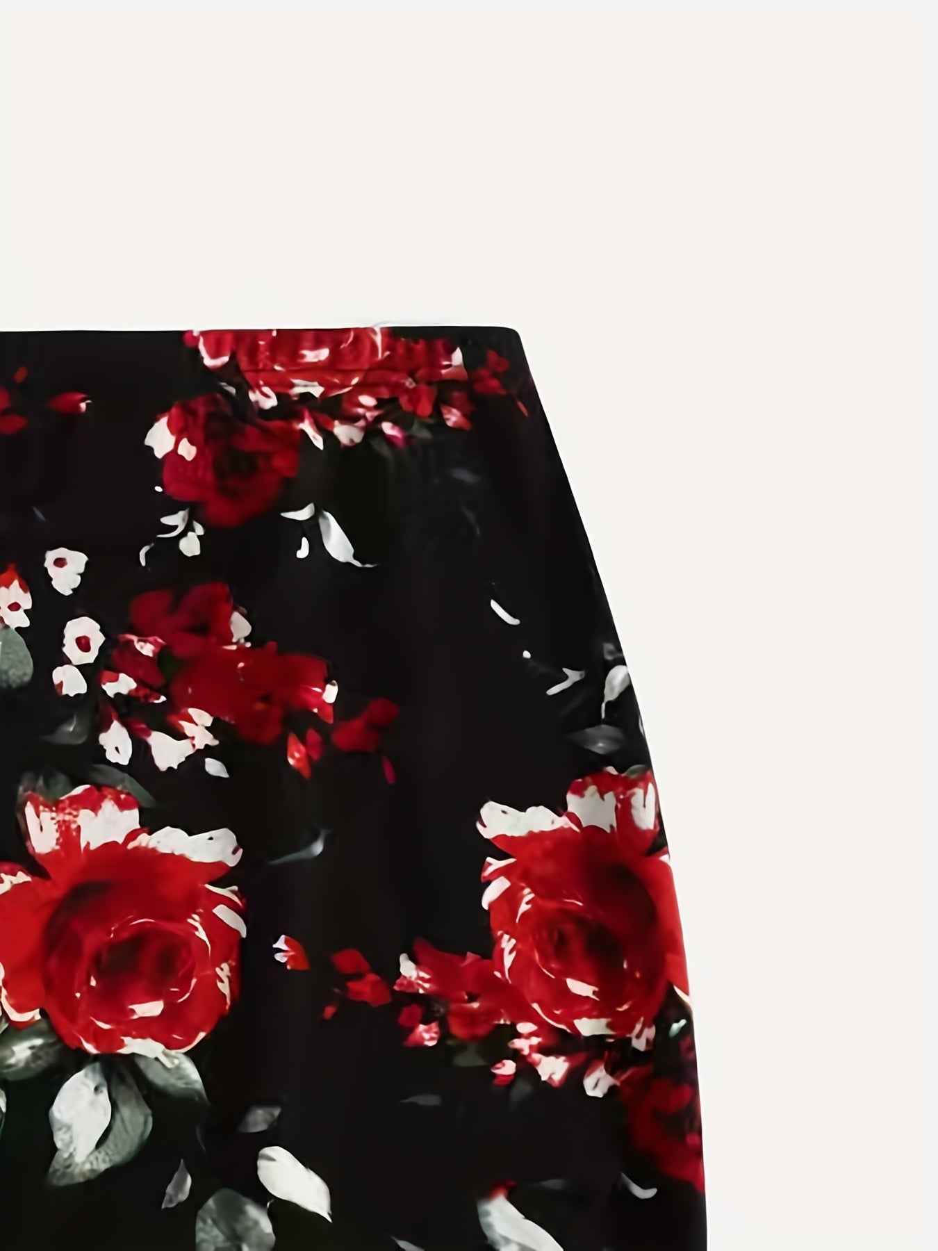 Floral Print High Waist Midi Slim Skirt for Women