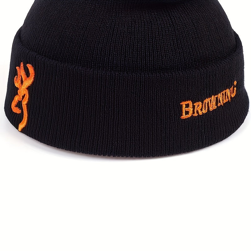 Men's Letter Knitted Hat Warm Skull Cap