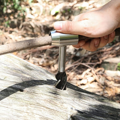 Hard Steel Manual Hand Drill Camping Puncher & Wood Peg