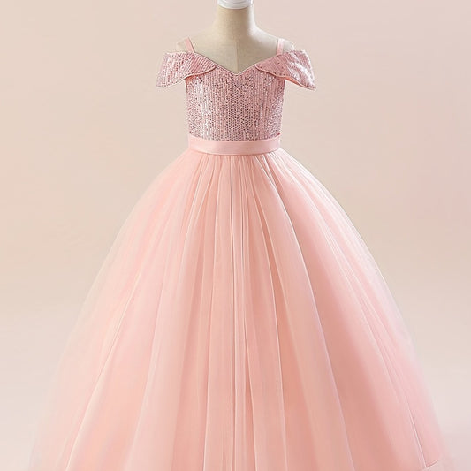 Off Shoulder Sequin Gown for Weddings & Parties