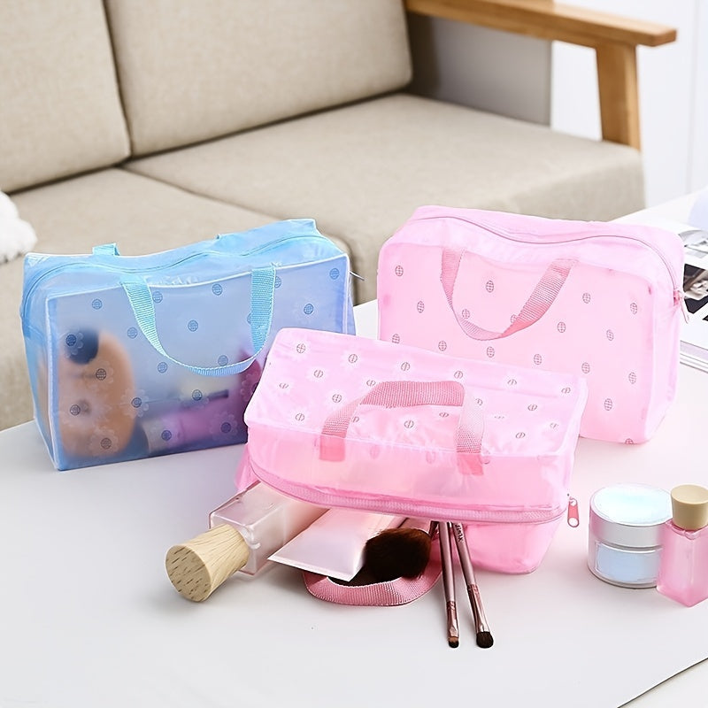 Waterproof Travel Toiletry Bag Flower Pattern Cosmetic Pouch