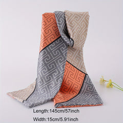 Polka Dot Geometric Print Skinny Scarf for Women