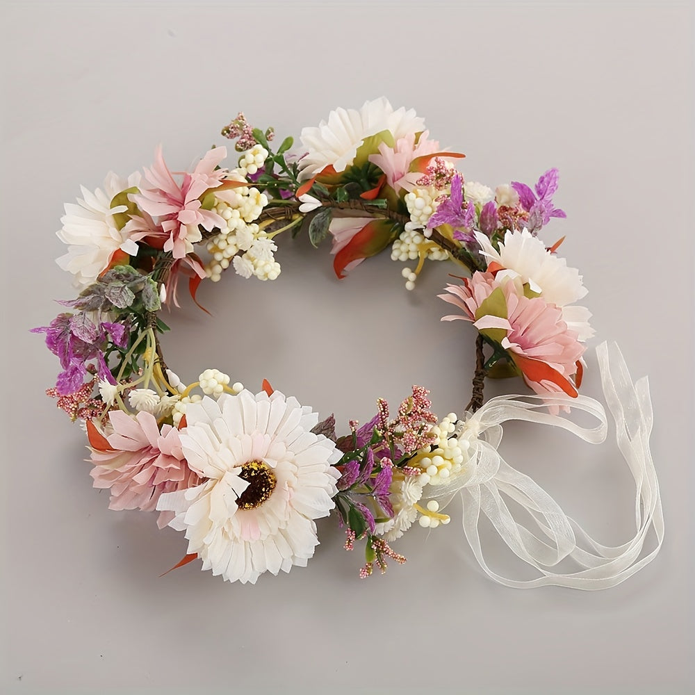 Kids Rose Wreath Hair Accessory for Fairy Girls