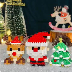 Christmas Building Block Set with Santa, Snowman, Reindeer
