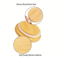 10pcs Reusable Bamboo Oui Lids with Silicone Sealing Rings for Oui Yogurt Jars
