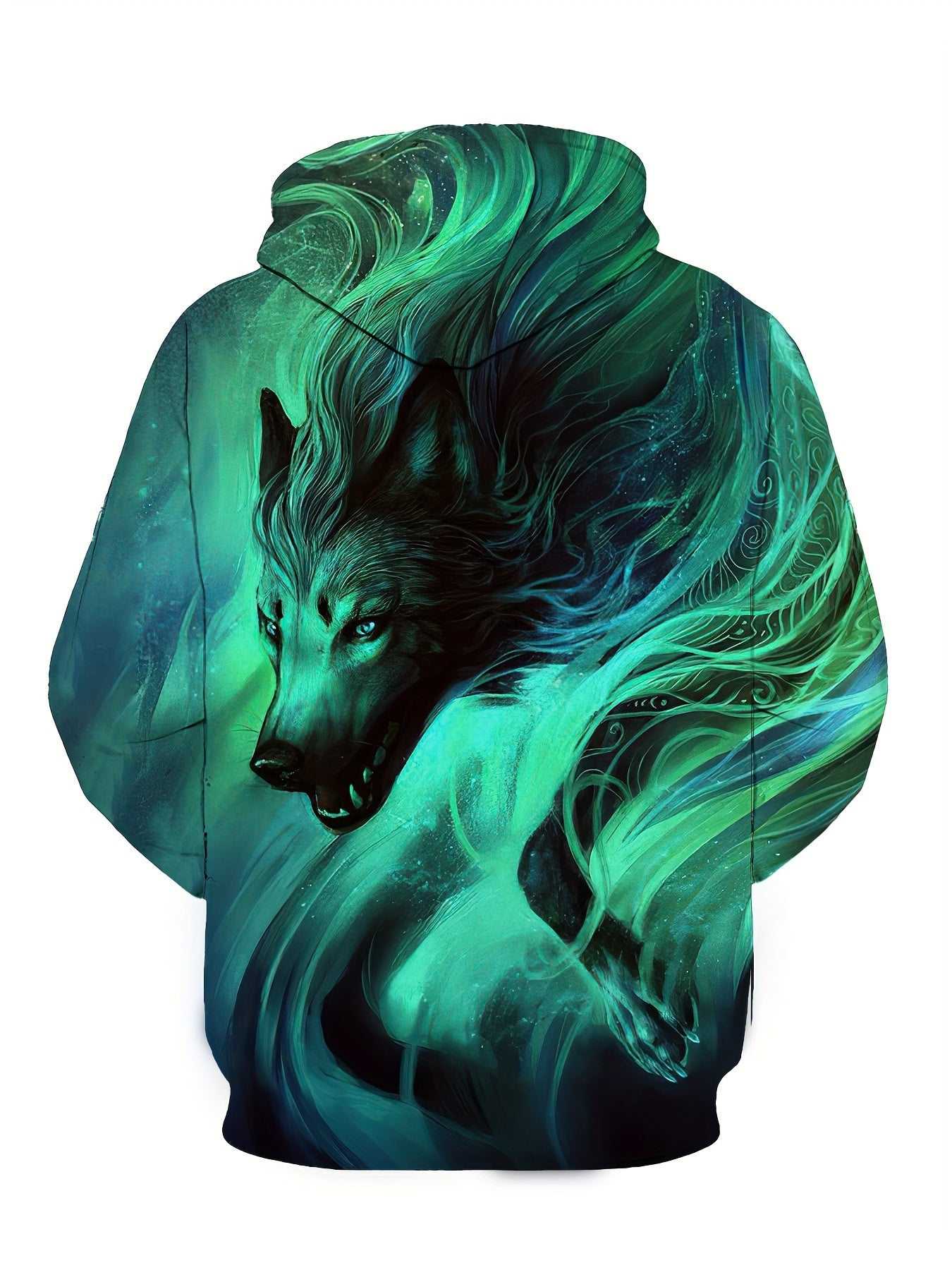 Wolf 3D Print Hoodie Men's Pullover Hooded Sweatshirt