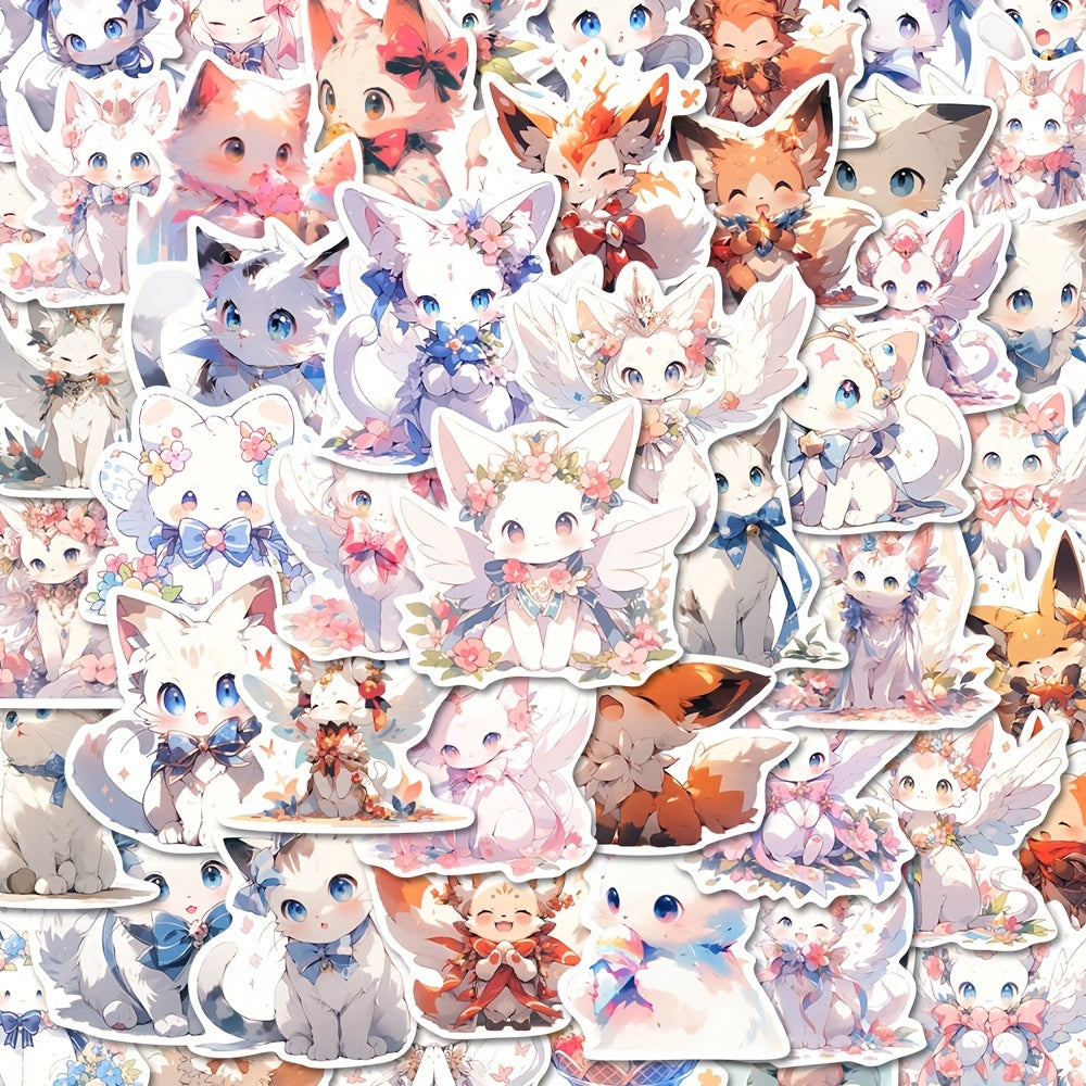 63pcs Cat Animal Stickers Pack for Laptop Luggage Notebook Decoration
