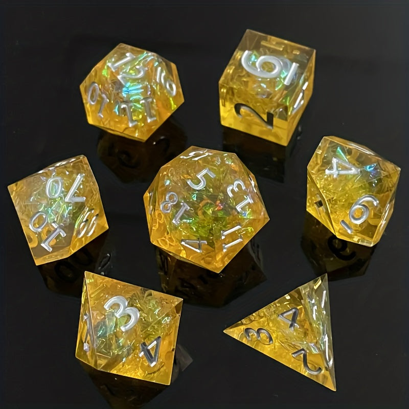 7pcs Sharp Resin Dice Set for Board Game Entertainment