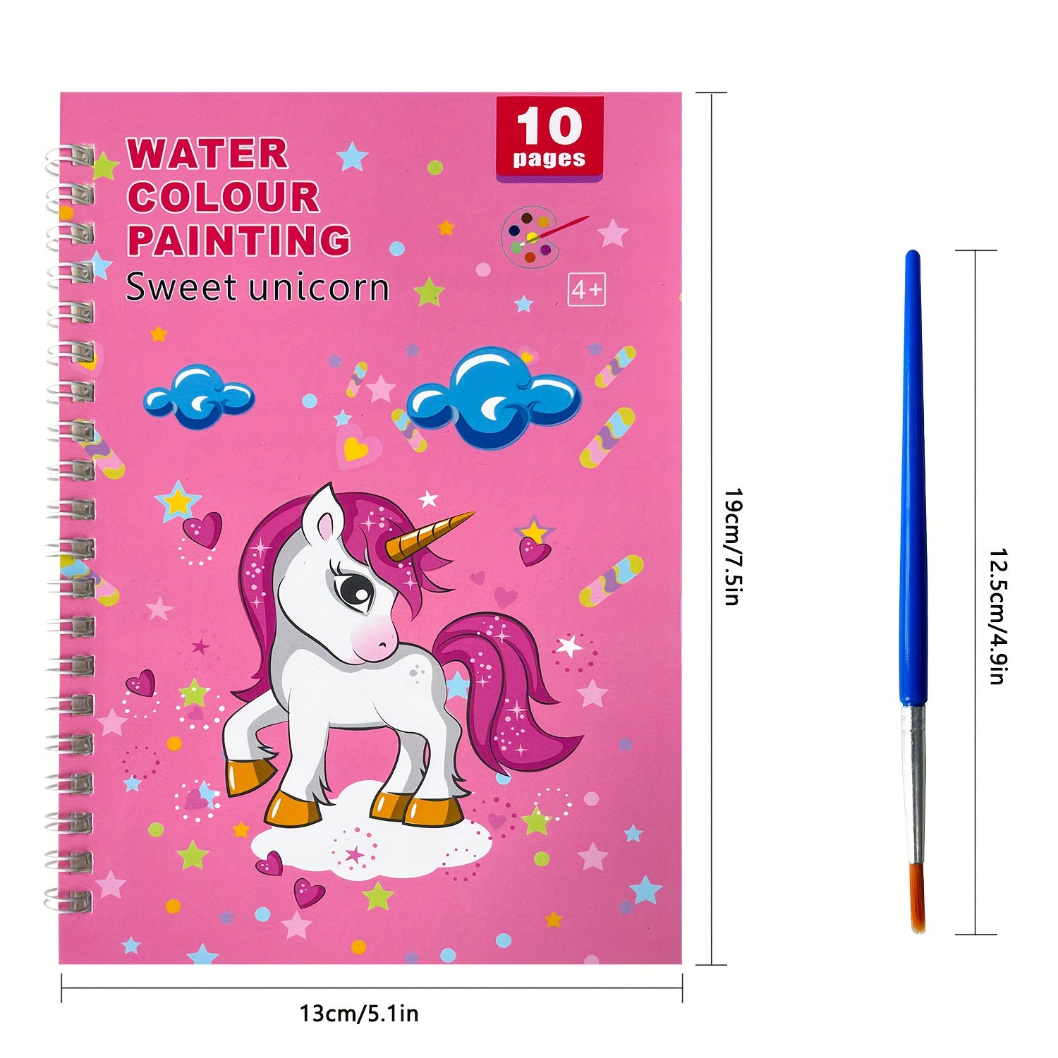 Kids Watercolor Coloring Book Set with Paints and Pens