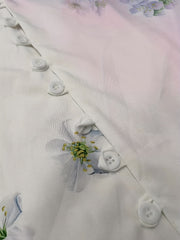 Men's Stylish 3D Print Flower & Bird Casual Long Sleeve Shirt