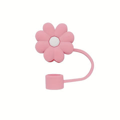 Flower Shaped Reusable Straw Cap Dustproof Cover