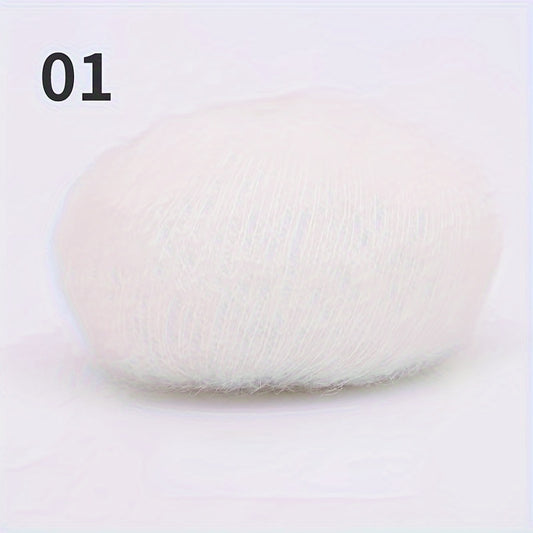 2pcs Soft Warm Mohair Yarn for DIY Crocheting and Knitting 25g
