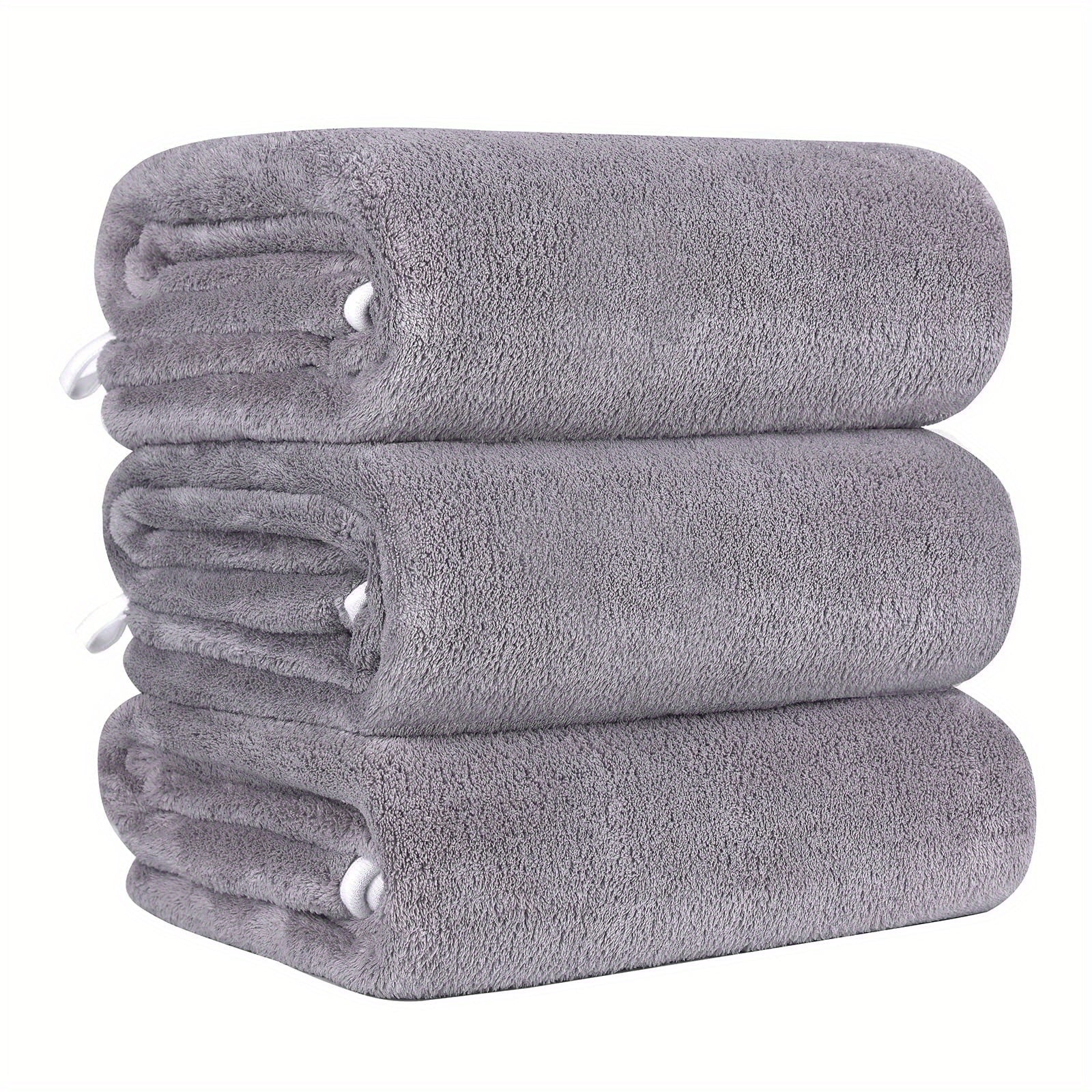 3pcs Microfiber Bath Towels 70 X 140cm Portable Absorbent & Quick Drying