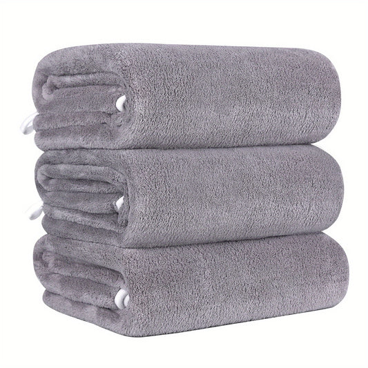 3pcs Microfiber Bath Towels 70 X 140cm Portable Absorbent & Quick Drying