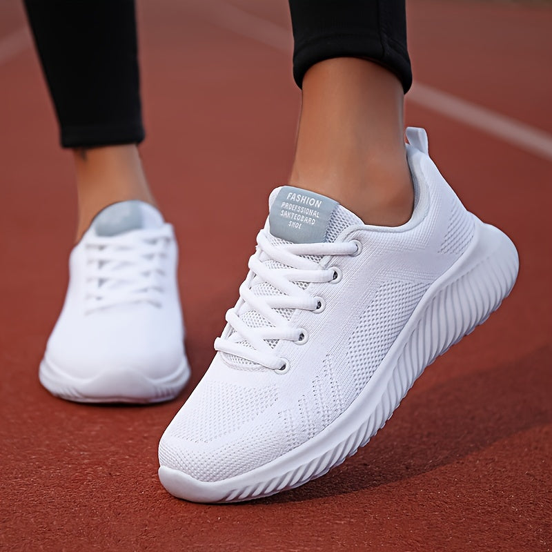 Women's Lace Up Mesh Sneakers Breathable Soft Sole Running Shoes