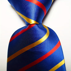 Men's Green Orange Stripe Tie