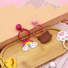 2pcs Cartoon Animal Charm Keychain Purse Backpack Bag Pendant Key Ring