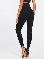 High Waist Yoga Leggings with Corset Detail for Women