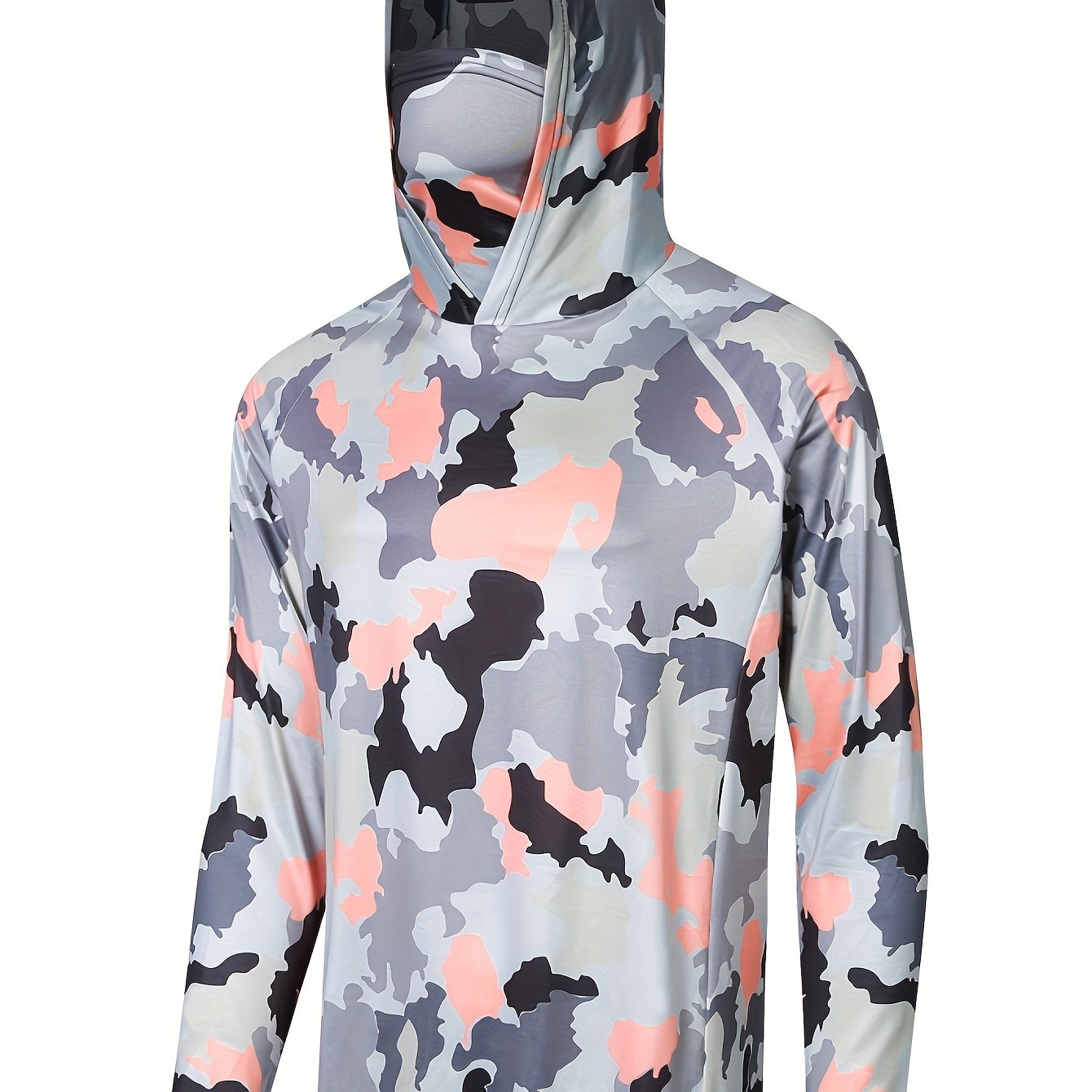 Men's Camo UPF 50 Sun Protection Hoodie Long Sleeve Quick Dry
